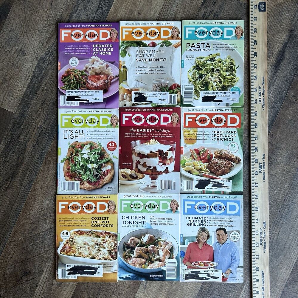Martha Stewart Everyday Food Magazine Lot of 9 2008 2009 Recipes Cooking